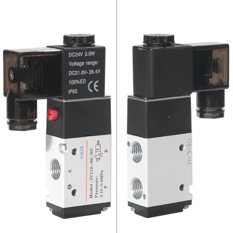 3 Way Port 2 Position 3V210-08 Normally Closed DC12V 24V AC220V Pneumatic Air Solenoid Valve Electric Control Gas Magnetic Valve