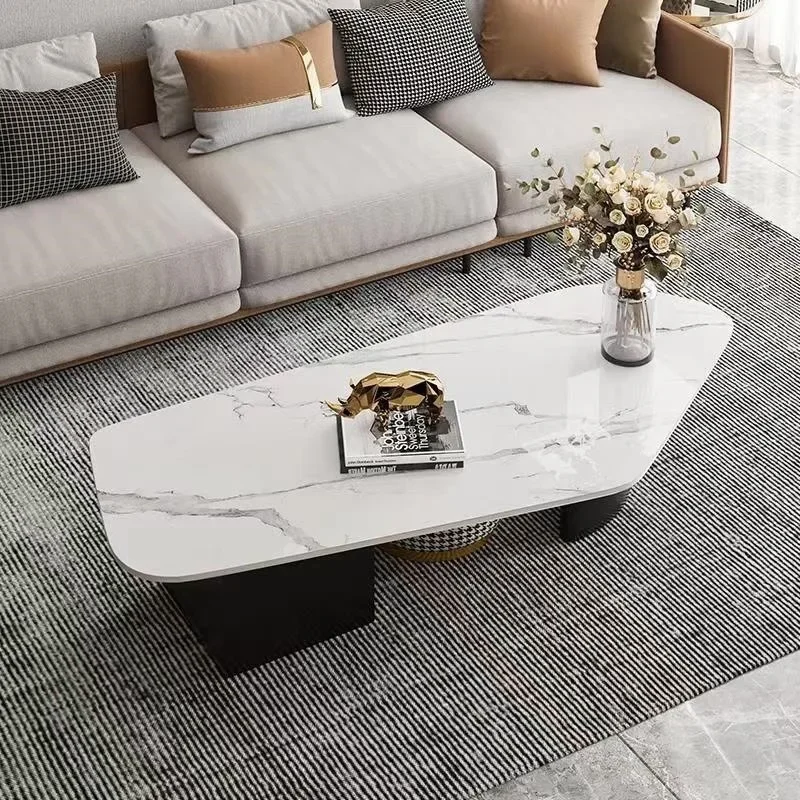 Light luxury special-shaped rock slab coffee table living room household small apartment modern simple non-standard