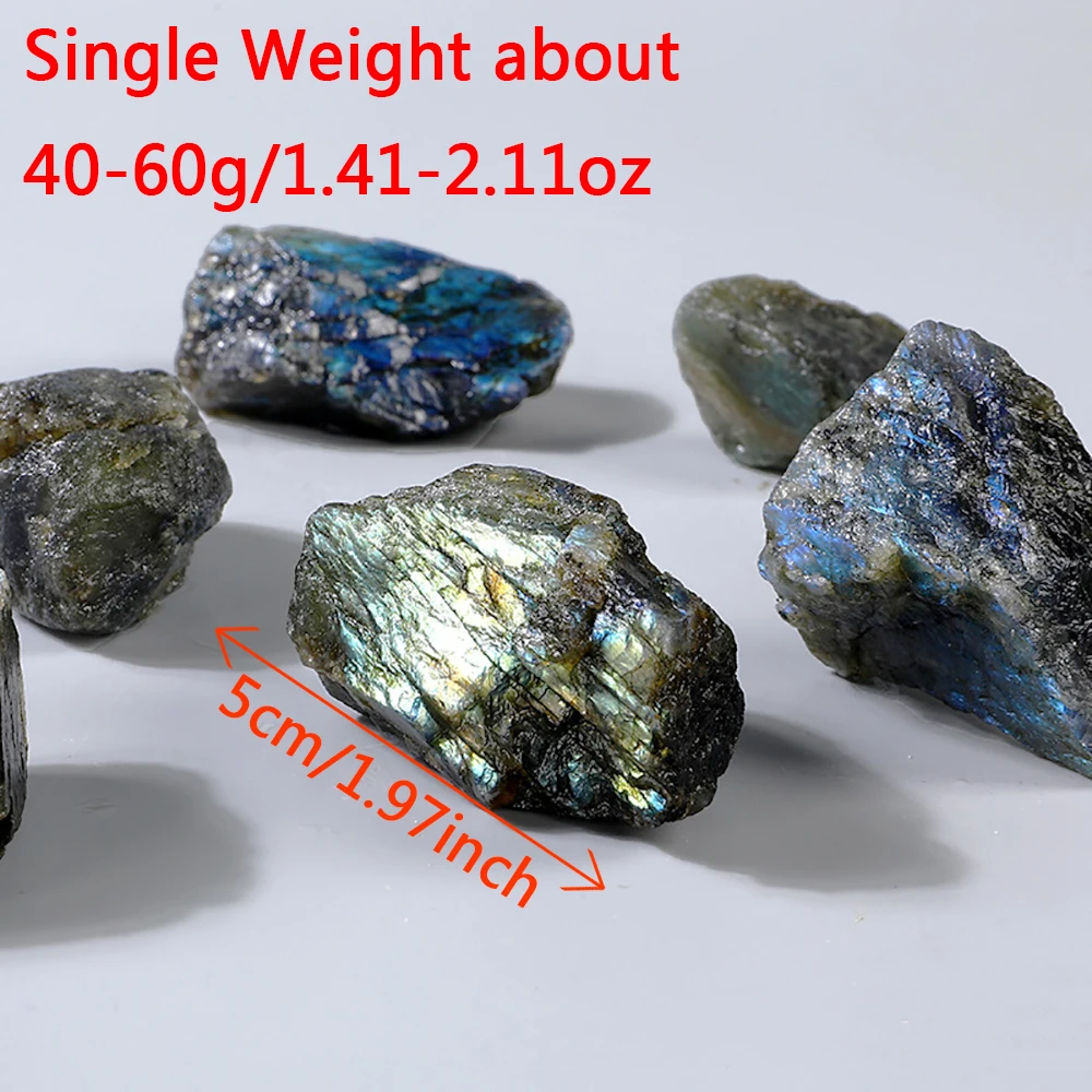 50-200g natural stone labradorite Mineral Reiki Healing Moon stone specimen collection fish tank landscape raw stone