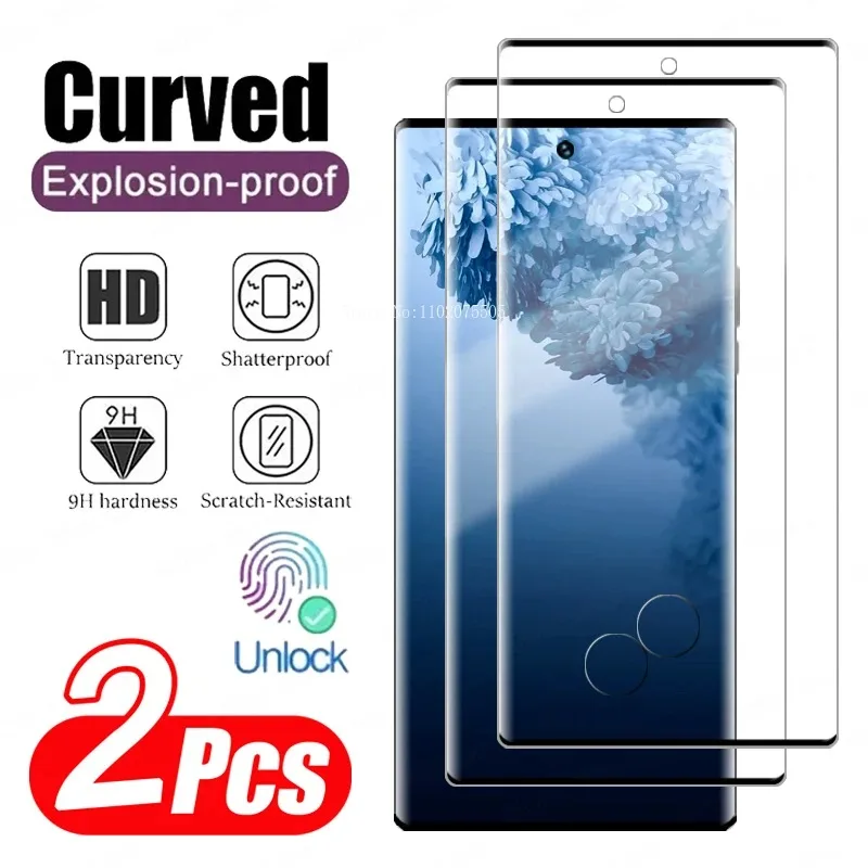 2Pcs Curved Screen Protector Tempered Glass For Samsung Galaxy S21 S20 S23 S22 S24 Plus Ultra S21 S23 FE Note 9 20 10 Plus Glass