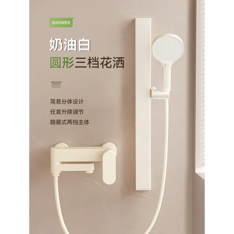 Solid Brass Hot Cold Mixing Valve Bath Shower Set Without Top Spray Bathtub Faucet Complete Shower System for Bathroom