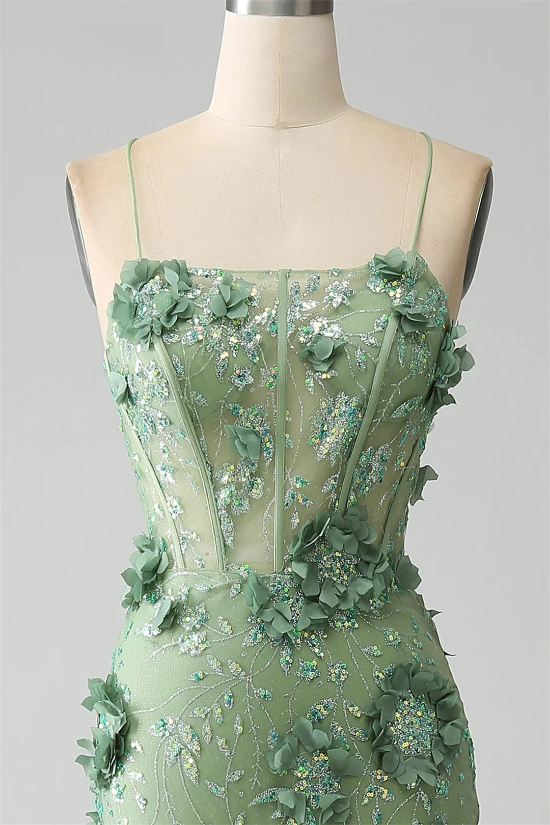 

Mina Customized Backless Sleeveless Wide Shoulder Strap 3D Flowers Luxurious Women's Evening Dresses for Special Occasions Slit