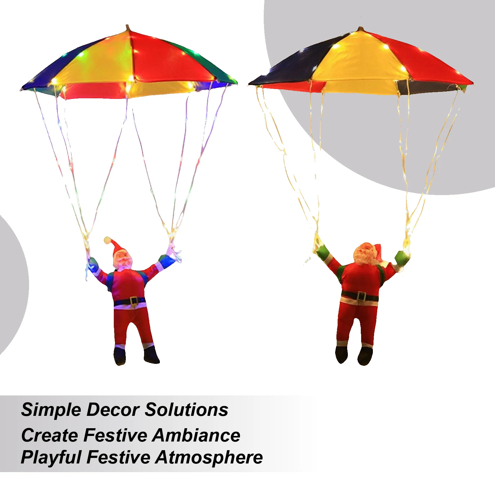 

Рождественские гирлянды Парашют Санта Декоративные огни Гирлянда Рождественские украшения Окружающее освещение для наружного праздника