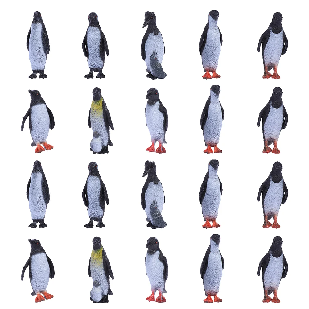 32 pezzi ornamenti di pinguino animali simulazione figurine giocattolo kit mini giocattoli succosi modello creativo morbido resina in pvc bambino realistico