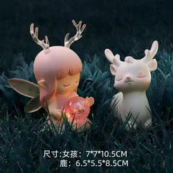 Creative Hug Deer Ornaments Car Cake Baking Decorations Resin Craft Gifts Porch Living Room TV Cabinet Handicraft Decoration