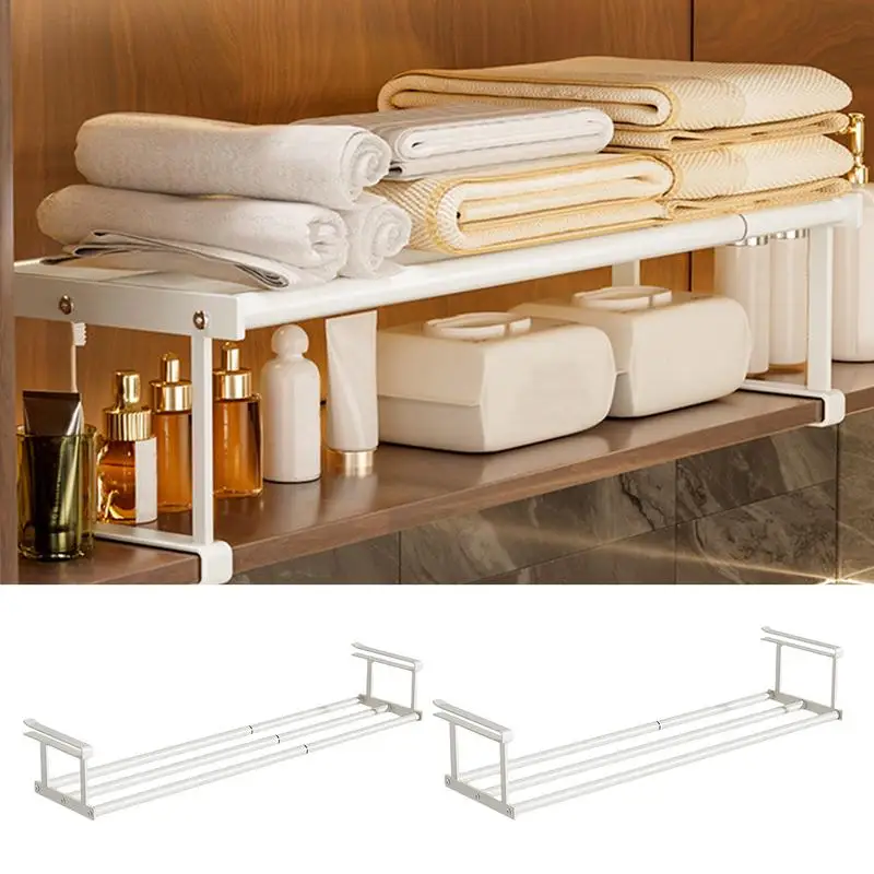 

Expandable Shoe Rack Shelf Cabinet Storage Tray Space-Saving Hangings Shoe Basket Adjustable Pantry Shelf For Closet Entryway