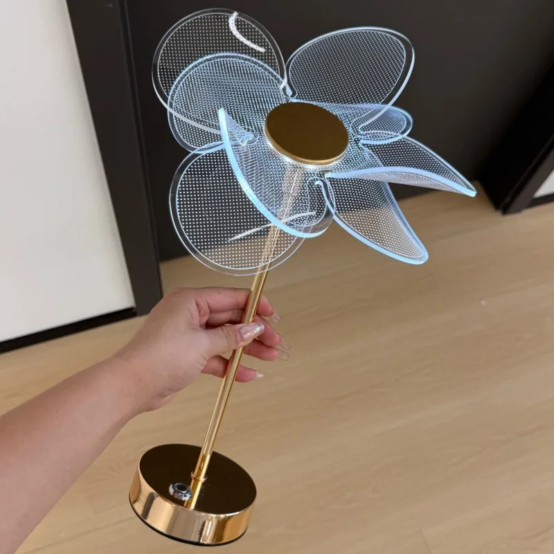 Retro Acrylic Butterfly Table Lamp, Luxury Bedside Ambient Night Light for Home Bedroom Decor