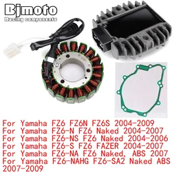 FZ6 2009 Engine Stator Coil+Voltage Regulator rectifier For Yamaha FZ6 FZ6N FZ6S 2004-2008 With Gasket