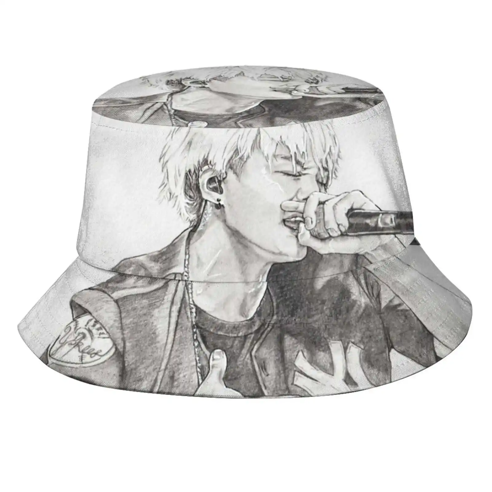 Summer Yoongi Flat Top Breathable Bucket Hats Minyoongi