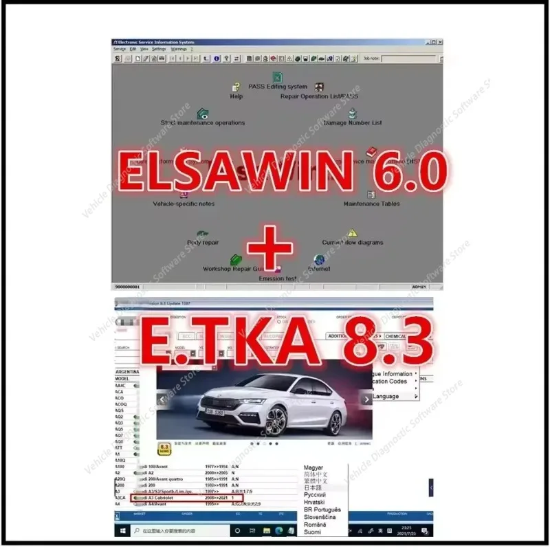 2026 Newest Elsawin 6.0 E T/ K 8 .3 Electronic Parts Catalogue Elsa win 6.0 For V-W For A-udi Auto Repair Software