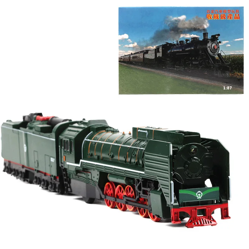 1:87 Classic Train Set (#SH861) Steam Locomotiv Alloy & Plastic Made L=32Cm When Connect W/ Sound & Light  SILK&ROAD TOYS