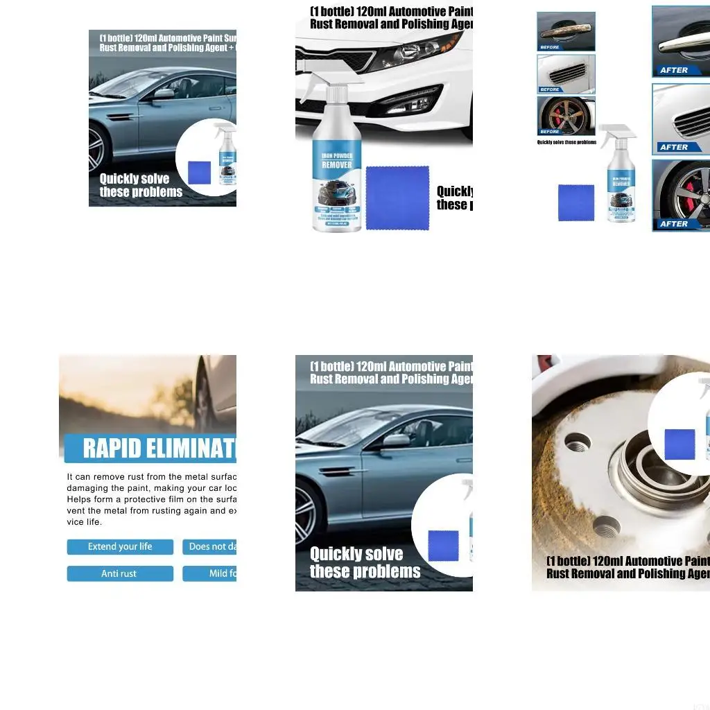 Professional Tire And Wheel Rust Cleaner 120Ml Liquid Solution Prevents Corrosion Enhances Appearance for Vehicle D7YA