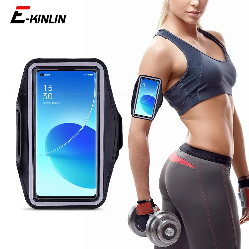 Running Gym Sports Workout Arm Band Case For OPPO Reno6 Reno5 Lite A F Z Pro Plus K 5G Phone Holder Bag Pouch Cover