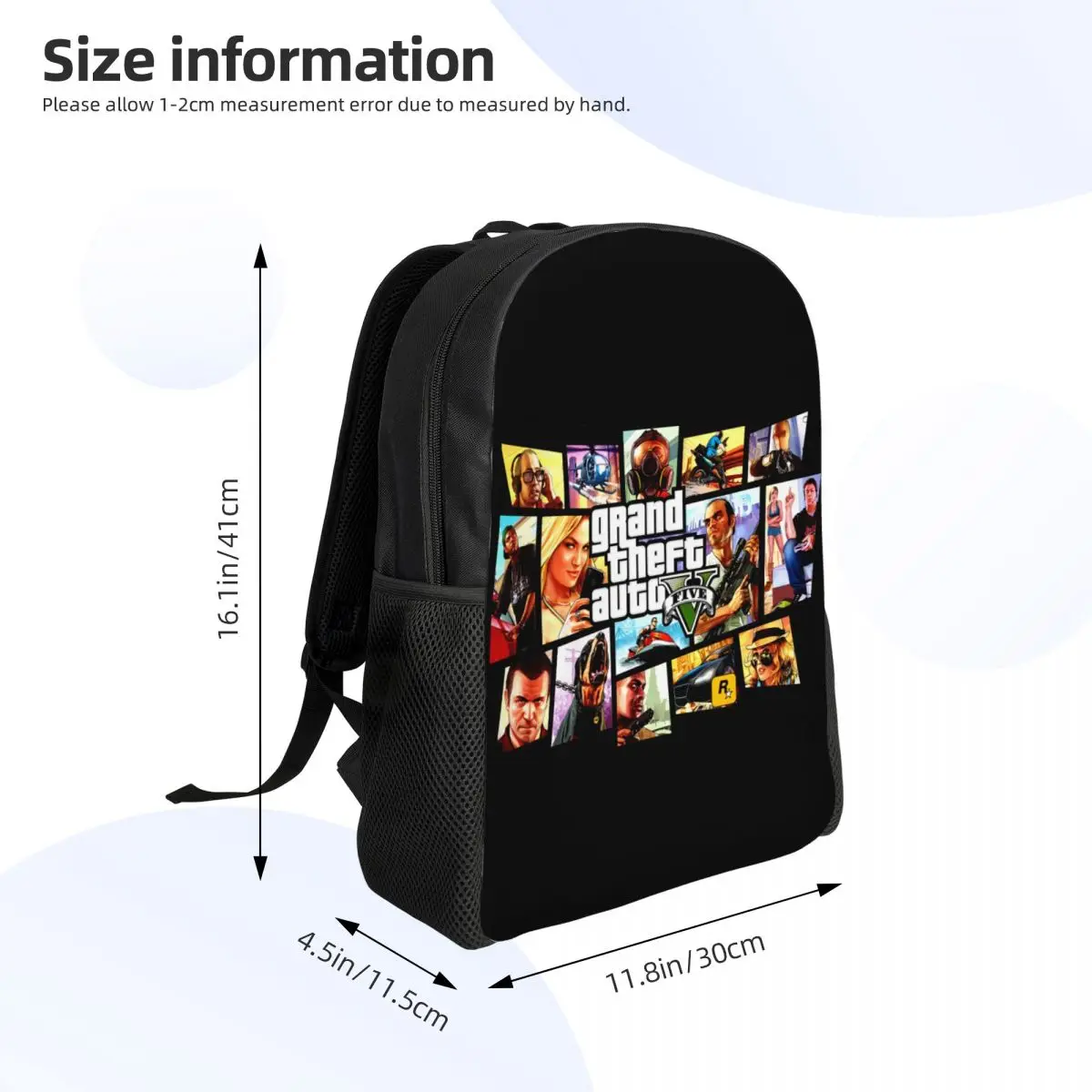 Grand Theft Auto Adventure Game Travel Backpack Men Women School Computer Bookbag GTA College Student Daypack Bags