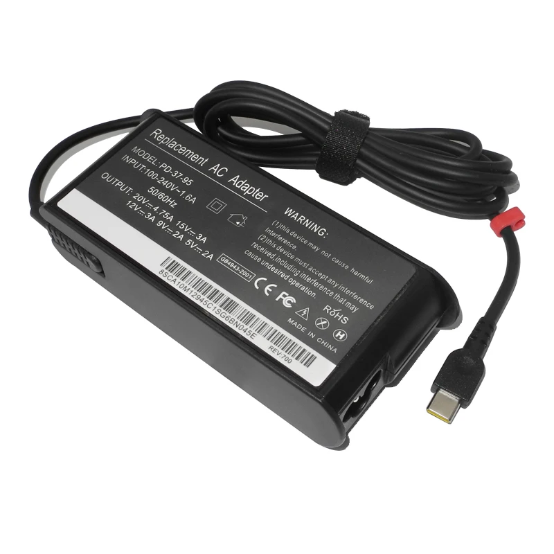 65W 95W USB C PD Ladegerät Typ C Laptop Adapter für Lenovo Thinkpad Yoga C740 Y740S Y9000X T470S t480S T480 T480s T580 X240 X270