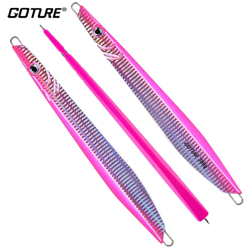 

Goture Metal Jig Fishing Lure Fast Jigging Lure 380g Artificial Bait Seawater Fishing Bait for Tuna Salmon Sailfish Striped Bass