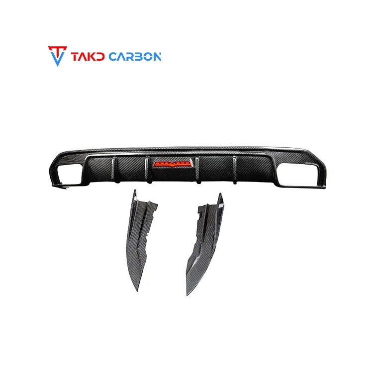 TAKD Carbon Real Car Data Development universal rear spoilers Dry Carbon Fiber Rear Bumper Lip Diffuser For BMW 4 Series G26