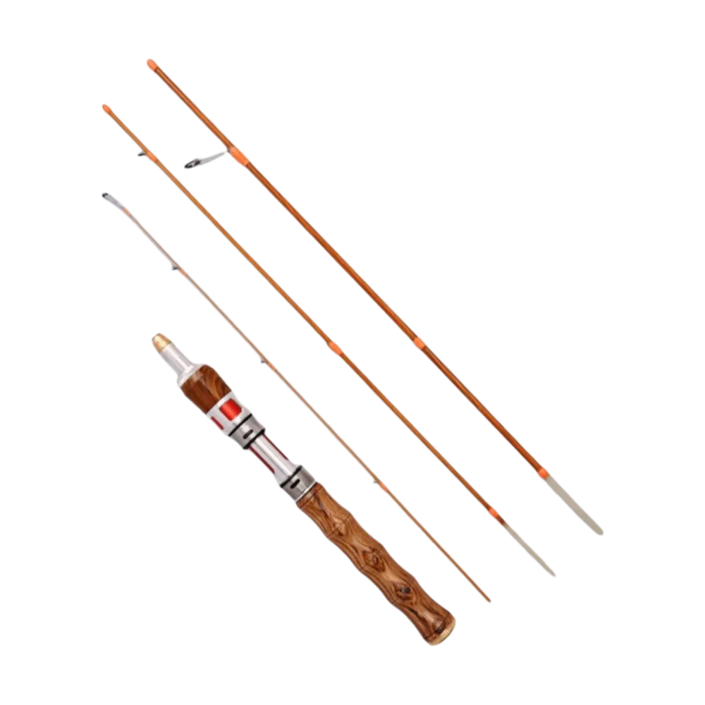4 أقسام الغزل الصيد رود الغزل UL قوة الصب الصيد رود المحمولة ألياف الكربون قصبة صيد خشبية #1