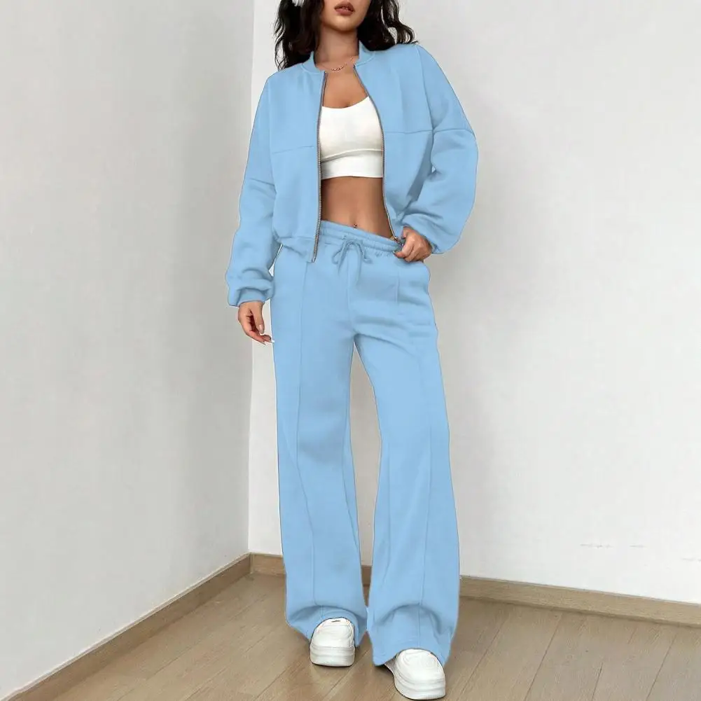 

Women Outfit Women’s Two Piece Outfit Set Fall Zip-up Tracksuit Long Sleeve Sweatshirt with Wide Leg Sweatpants Lounge Wear