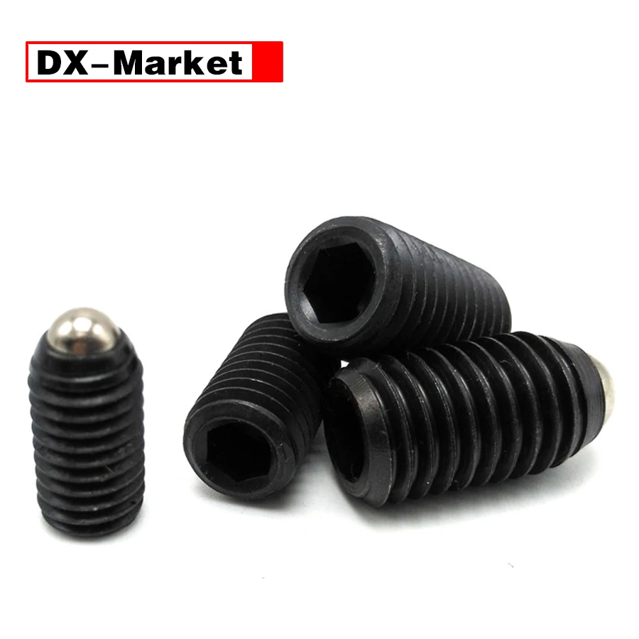 M8 Ball Spring Plunger Screw , Class 12.9 Alloy Steel Hex Socket Spring Ball Point Set Screw ,A038