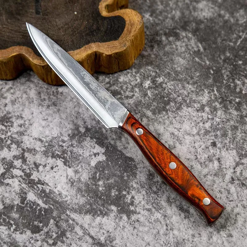67-layer Damascus Steel Steak Knife VG10 Forged Fruit Knife 5-inch Multi-purpose Fruit Knives Comfortable Rose Wood Handle