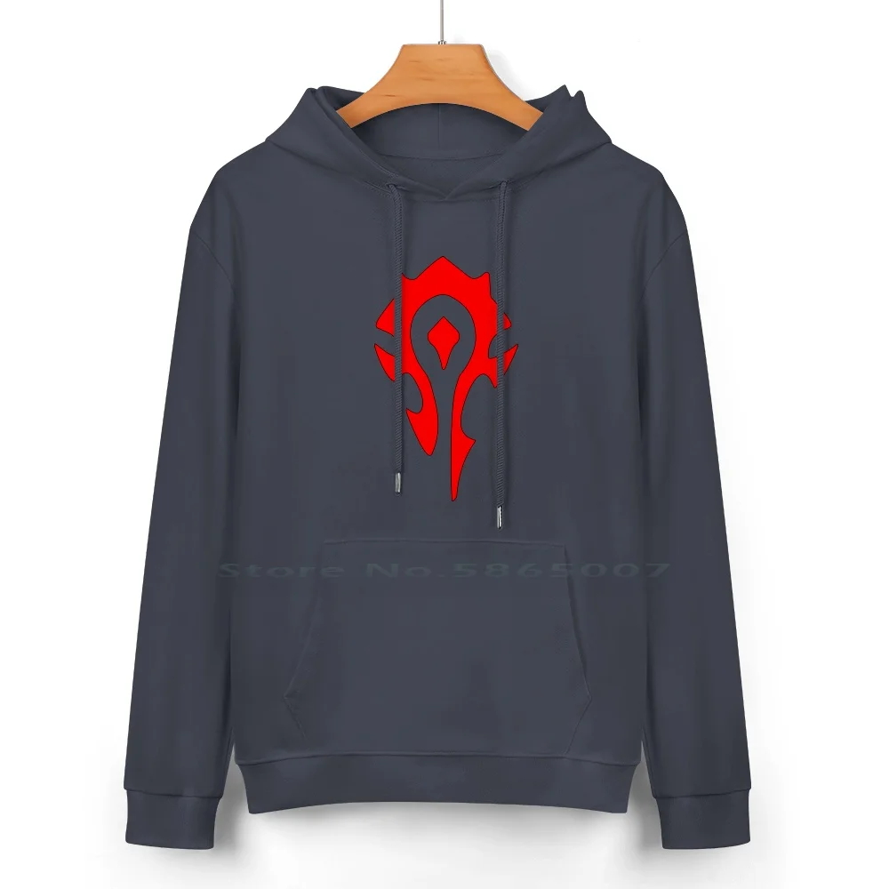 Horde Pure Cotton Hoodie Sweater 24 Colors Mmorpg Horde Wow Logo Games 100% Cotton Hooded Sweatshirt For Women Men Unisex Gifts