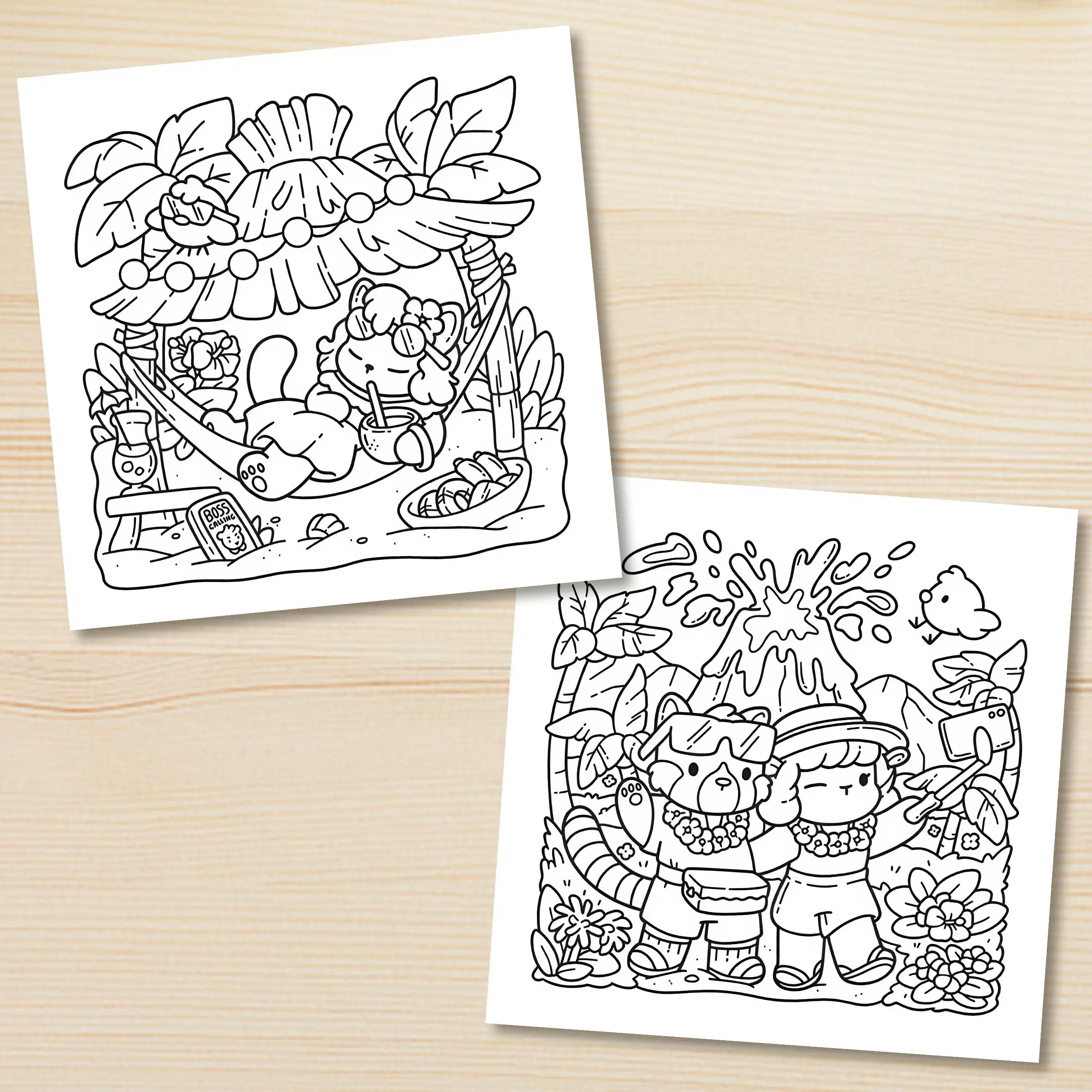 COZY VACATION 大人向けの大胆で簡単なパターンの塗り絵 かわいいお絵かきブック パーティーや誕生日に最適なギフト