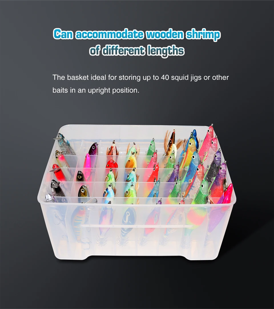 40-Gitter-Multifunktions-Angelgerät-Box, Tintenfisch, Jig, harter Köder, Minnow-Organizer, Webfuß, Oktopus, Egi, Aufbewahrungsboxen, Angelgerät – Detail 5
