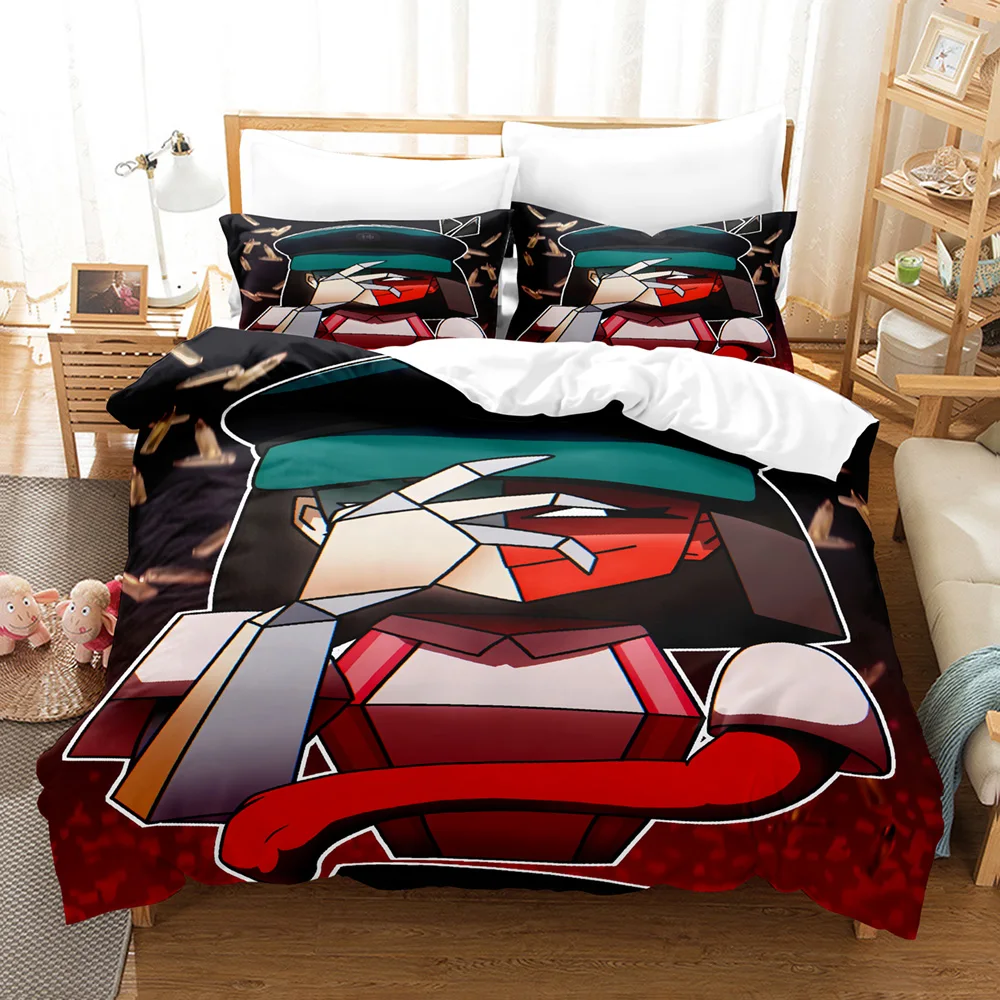 New ENA BBQ Surreal Retro Typography Duvet Cover Set 3PCS Bedding With 2 Pillowcases Psychedelic Indie Game Text Art Home Decor