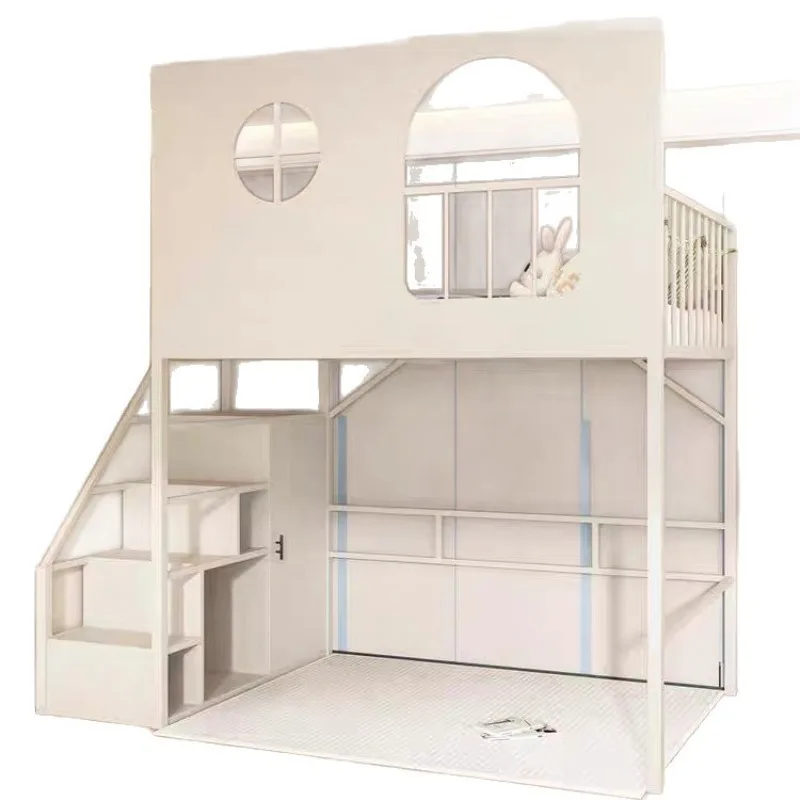Student wrought iron bed, loft bed, school dormitory bed under the table