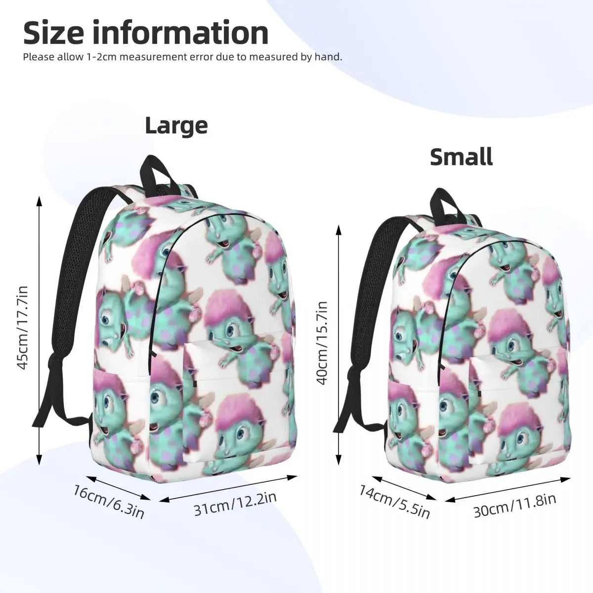 Bibble Cartoon for Teens Student School Bookbag Canvas Daypack Middle High College Outdoor