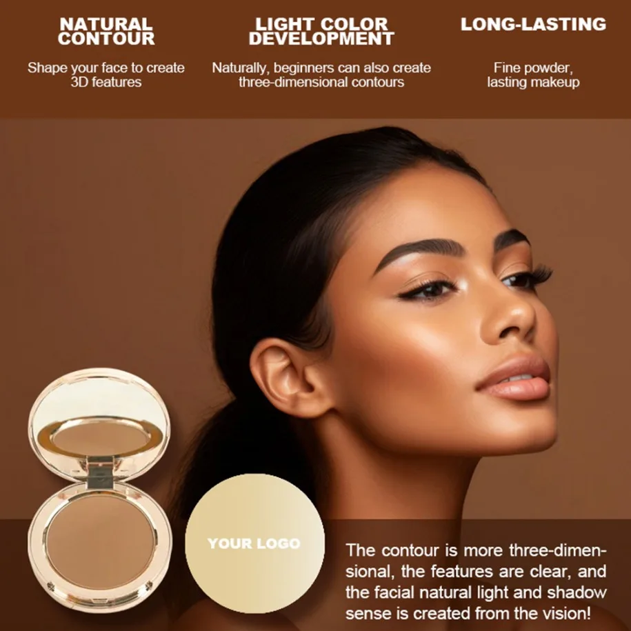 プライベートラベル ヴィーガン 防汗 コンターパレット フェイスブロンザー スカルプティングパウダー 卸売メイクアップ カスタムロゴ コンシーラープレート