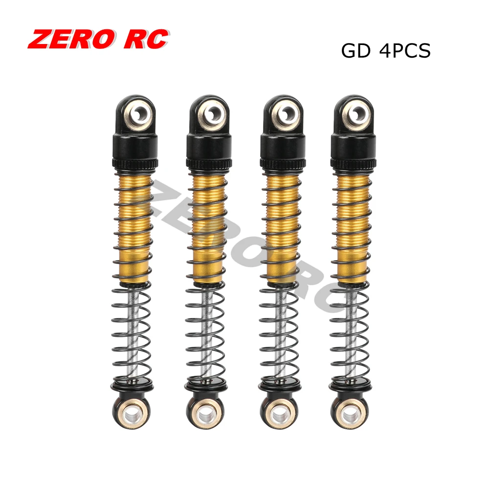 4x Amortisseurs à Ressort Pour TRX4M 1/18 RC – Filetés Aluminium – CNC – Huile Non Incluse – 58 Mm – Amélioration RC – Noir/argent