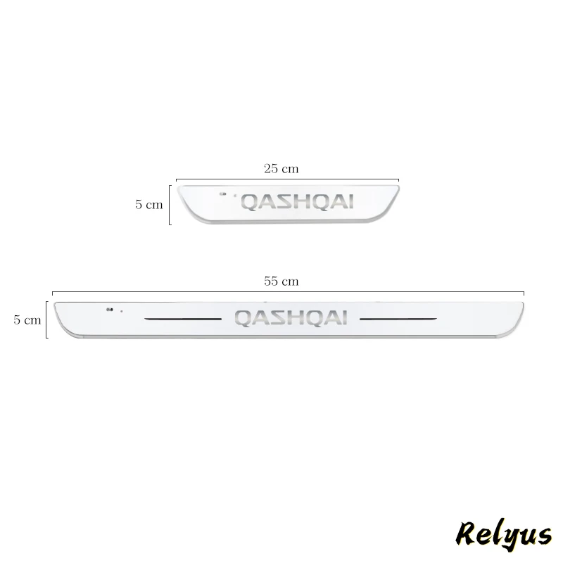 Customized Upgrade USB Power Moving LED Welcome Pedal Car Scuff Plate Pedal Door Sill Light For Nissan Qashqai J10 J11