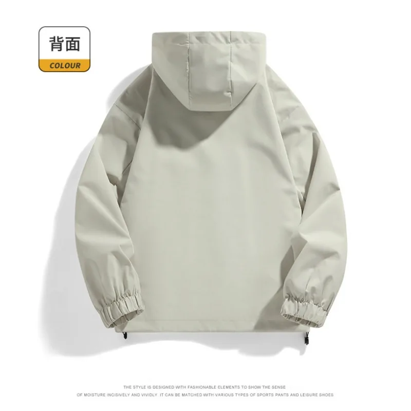 سترة رجالية ربيع الخريف مقنعين فضفاضة مقاوم للماء يندبروف الذكور ملابس العمل سترة الكورية ملابس عصرية غير رسمية ملابس خارجية #6