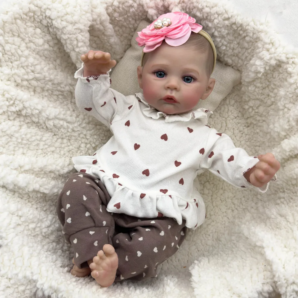 45cm Bebe Reborn Doll Meadow Soft Vinyl Newborn Baby Girl Dolls Handmade 3D Skin with Visbile Veins Collectible Art Doll Gift