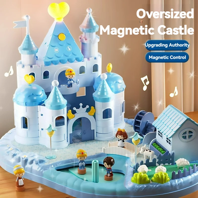 Children's Toy Magnetic Play House Assembling Family Toy Princess Castle Princess Modeling Puzzle Boys Girls Birthday Gifts