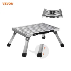 VEVOR-taburete con plataforma plegable para el hogar, escalón de altura ajustable, portátil, con superficie ancha antideslizante, soporta hasta 1000 libras