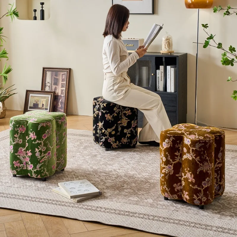 

Средневековый табурет для макияжа, маленький, легкий, роскошный, высококачественный, тканевый, для сидения, табурет-пуф, табурет для кофейного столика, для гостиной, для переобувания