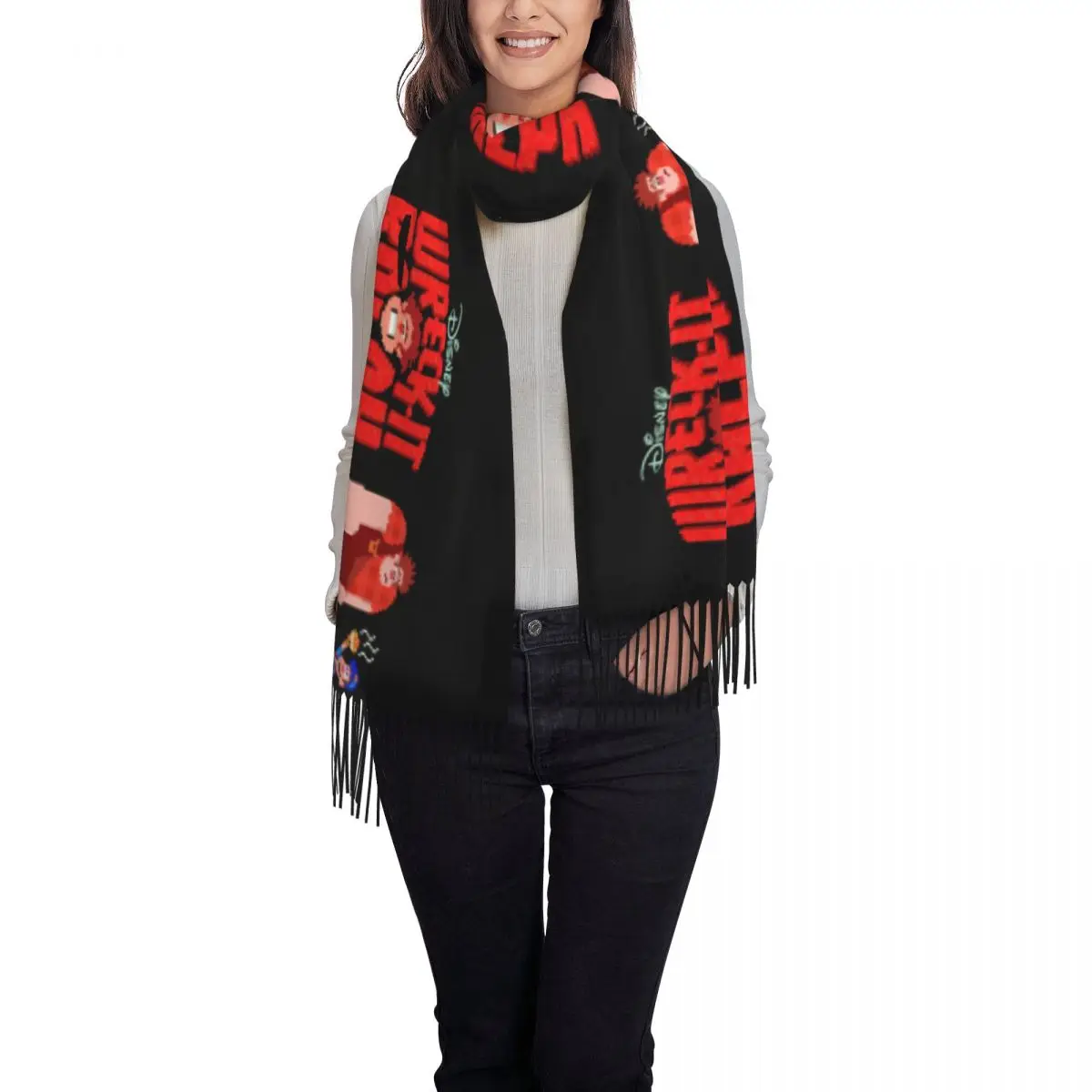 Custom Print Wreck-It Ralph Wallpaper Scarf Women Men Winter Fall Warm Scarves Shawls Wraps