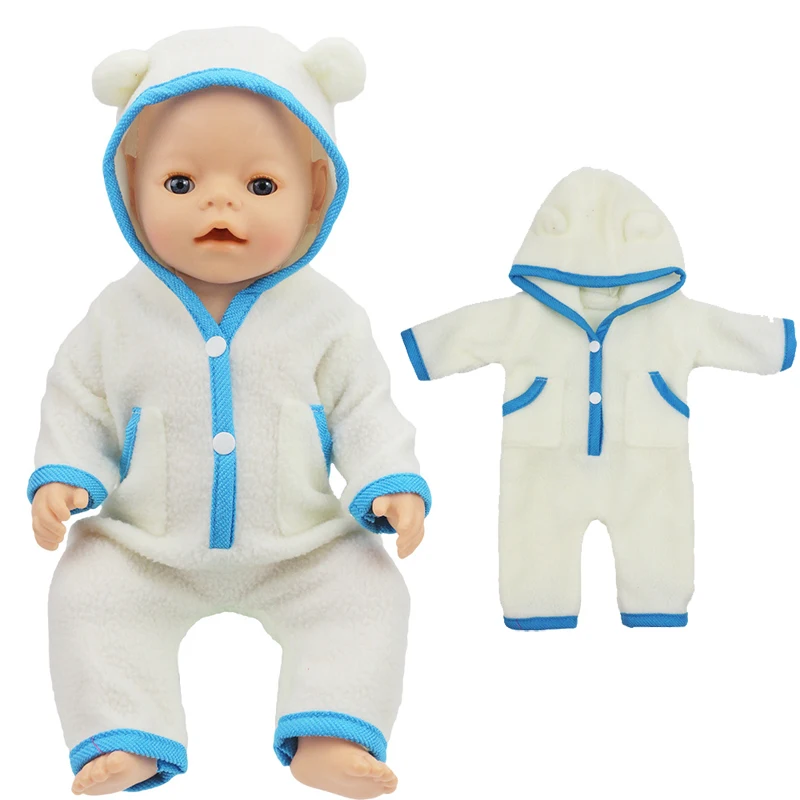 Set De Ropa Para Muñeca De 18 Pulgadas (43 Cm) | Conjunto Con Mono, Camiseta, Gorro, Baberos Y Pañales | Regalo Para Niños De 3 A 6 Años
