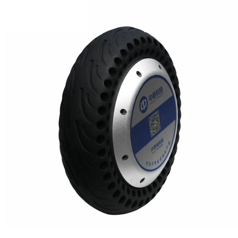 ZLTECH EMC 10inch 24-V48V 800W 60N.m 300kg Load Rubber Tire IP65 Gearless BLDC In Wheel Hub Servo Motor With 4096-wire Encoder