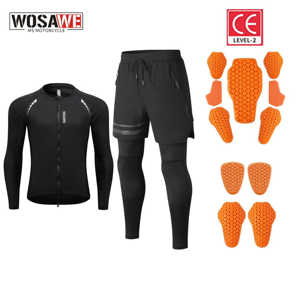 WOSAWE Motorcycle Armor Summer Breathable Motorcycle Protective Jacket Reflective Motocross Armor Motorcycle Soft Armor ﻿