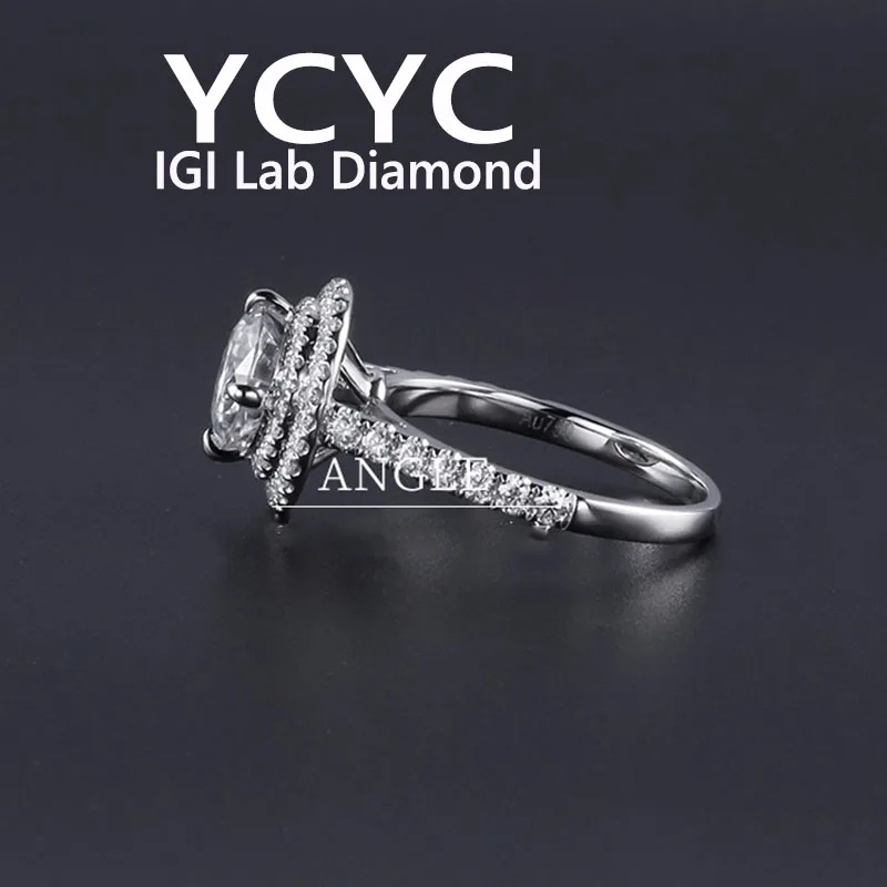 5ct Platinum PT950 Gold Lab Grown Diamond Ring Round Cut Diamond CVD HPHT DEF VS-VVS Wedding &Engagement Ring ﻿