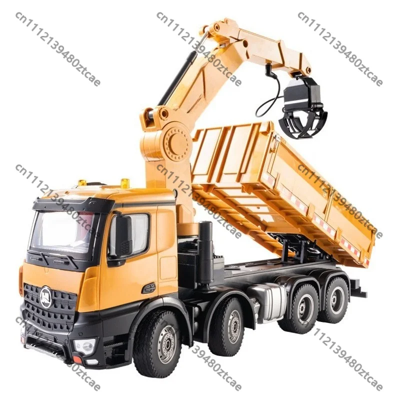 1:14 8-Wheel RC Heavy Dump Truck with Log Ball Grabbing Arm Remote Control Engineering Vehicle