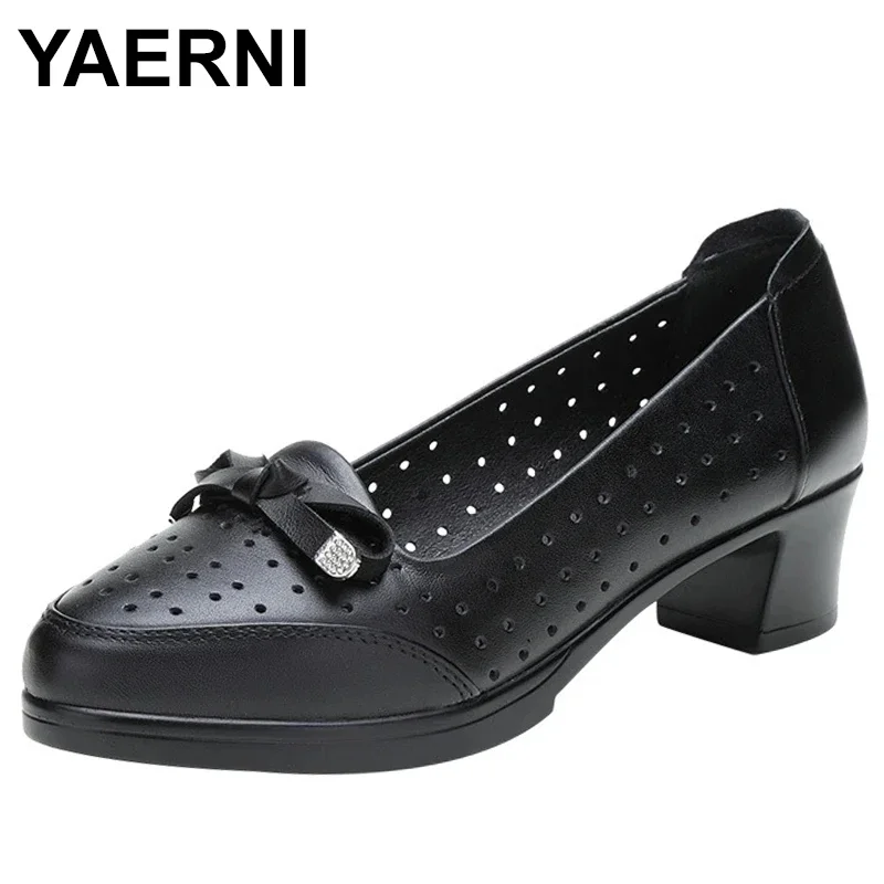 

Новая летняя модная женская обувь, женские повседневные сандалии из натуральной кожи на среднем высоком каблуке, женская обувь больших размеров