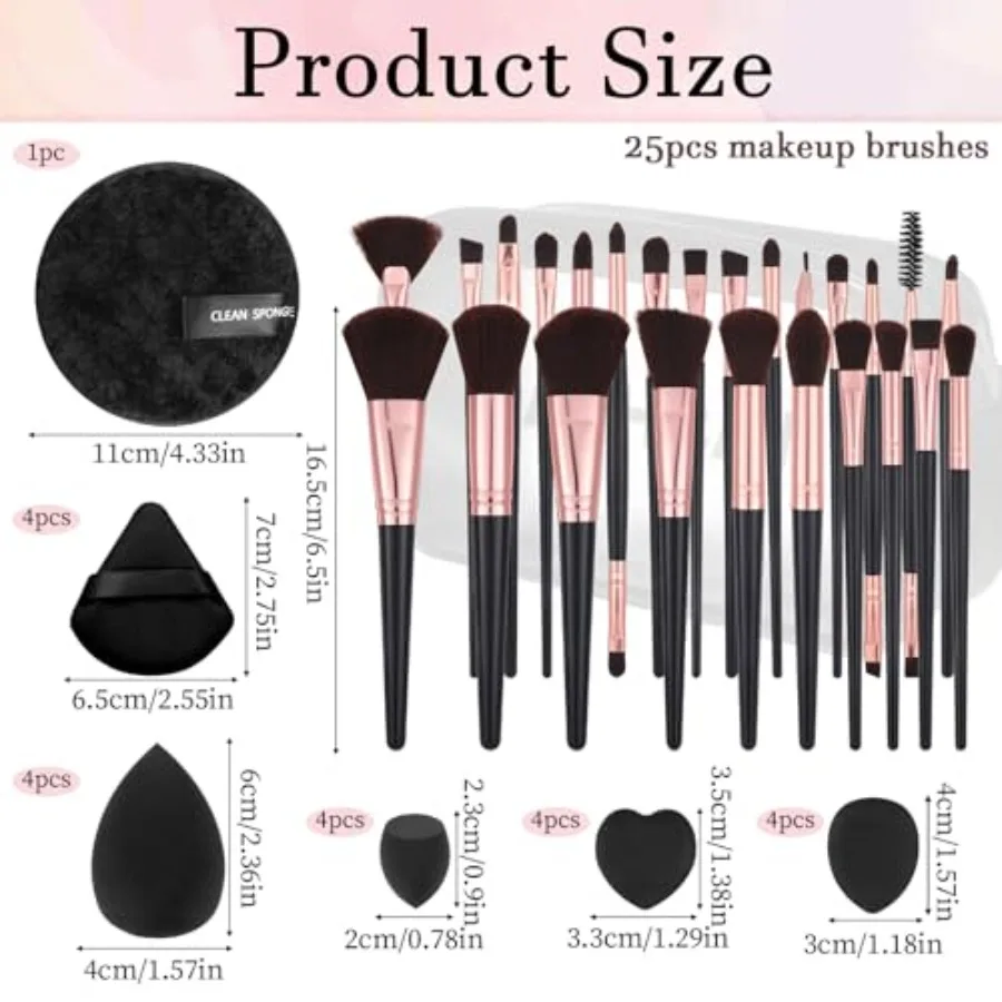 47本メイクブラシセット 多機能コスメツール プロ仕様メイクブラシ コスメバッグ付き 女性・女の子向け