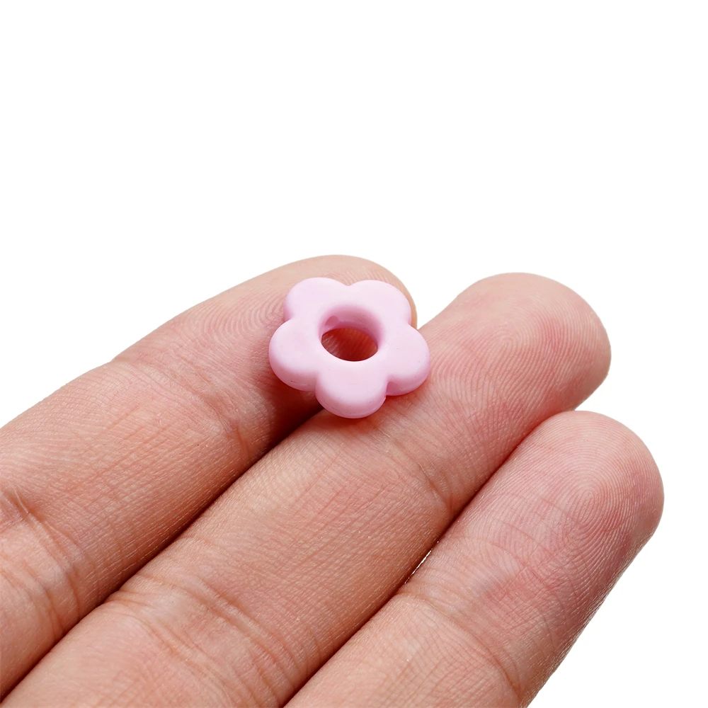 50pcs/Lot Multicolor Acrylic Hollow Flower Beads Loose Bead Spacer Connectors DIY for Jewelry Making Bracelet Earrings Crafts