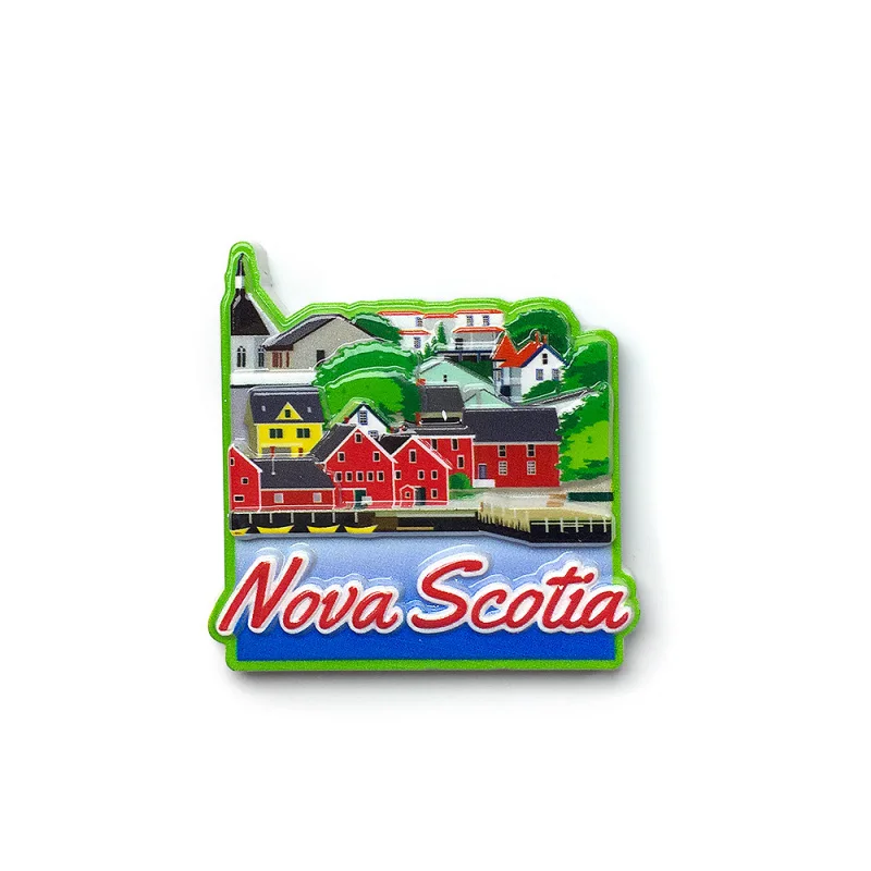 

Canada Nova Scotia Coastal Town Landscape 3D Resin Fridge Magnet Home Decor Items Refrigerator Magnets Petit Cadeau