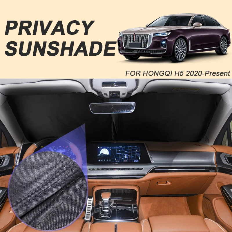 

Car Black Window Privacy Sunshade For HONGQI H5 2020-Present Auto Anti-UV Heat Insulation Protect Cover Interior Accessory